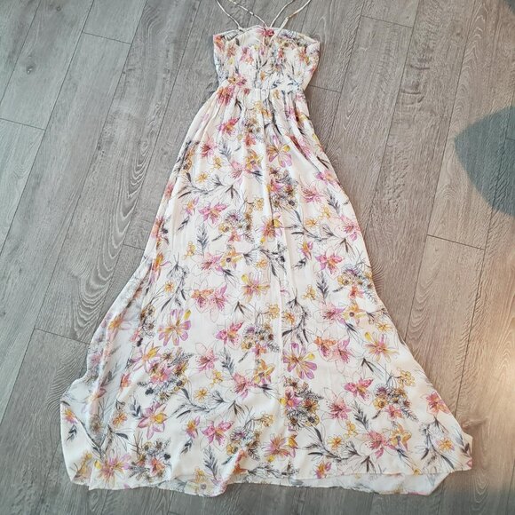 Intimately by Free People Womens Maxi Dress Floral Front Cut Out Size XS - Picture 3 of 5